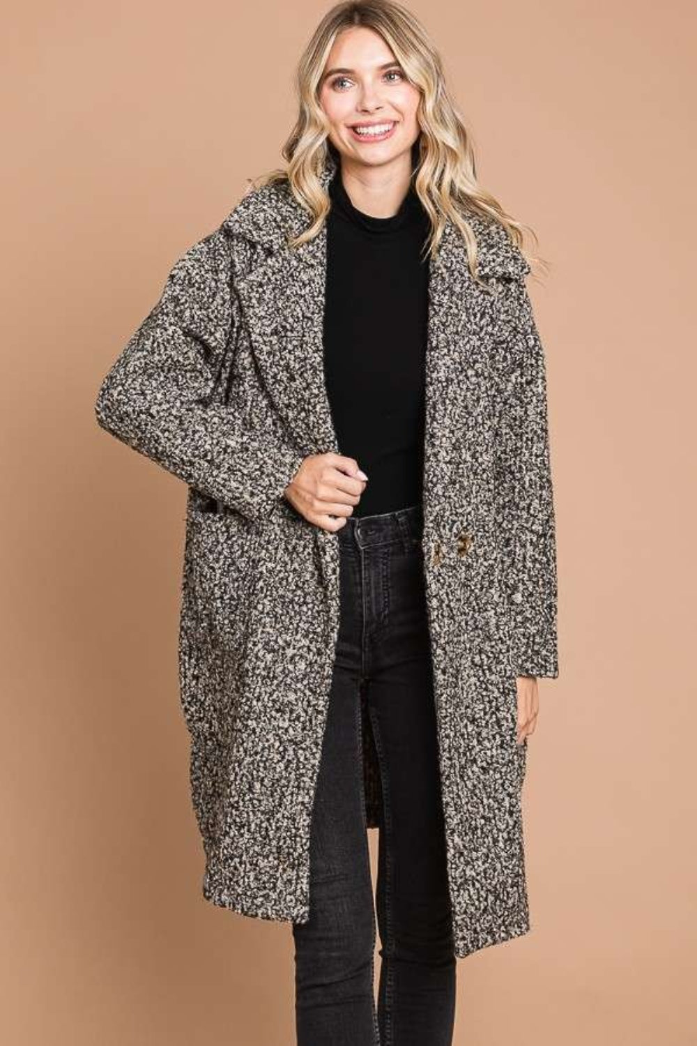 Long Coat with Side Front Pockets